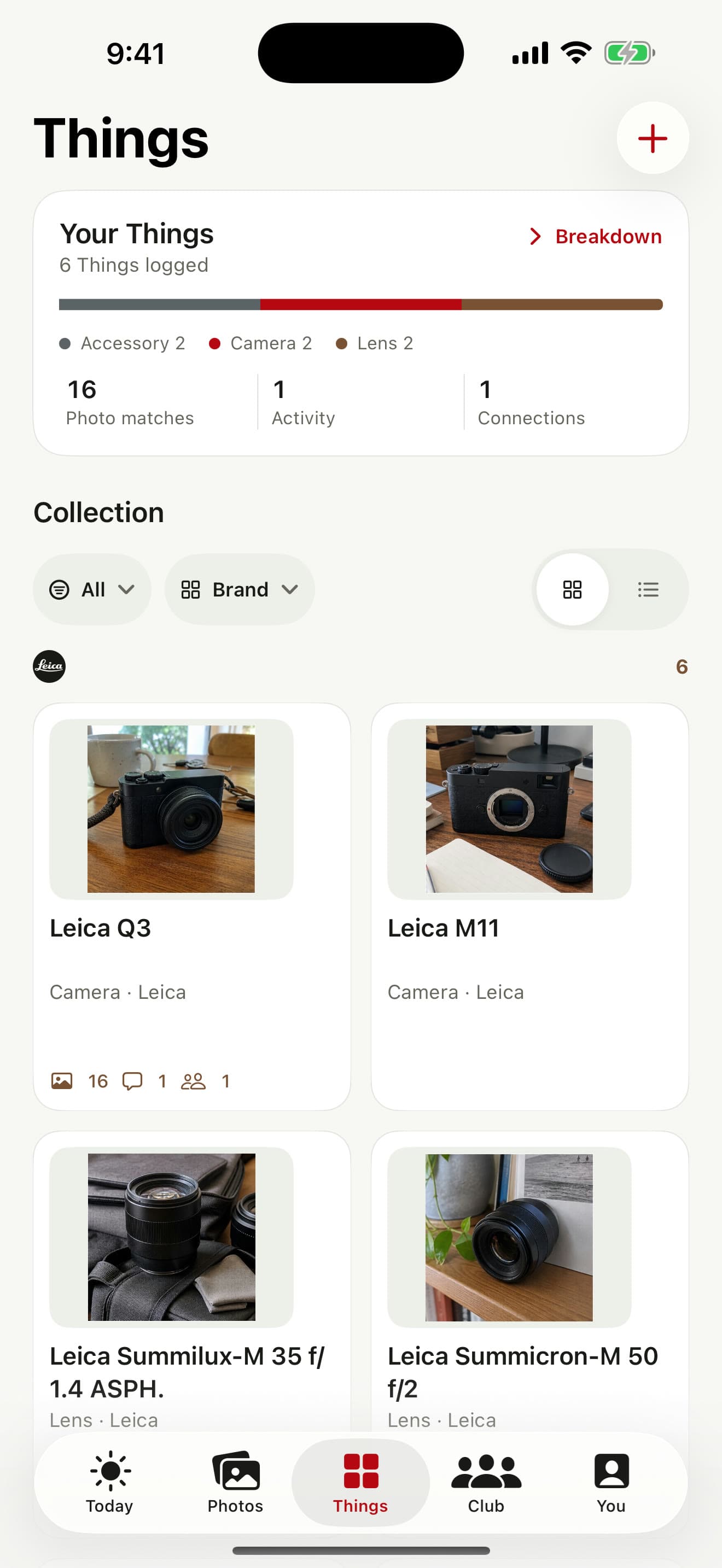 otherthing Things: logged Leica cameras and lenses, with a personal collection summary